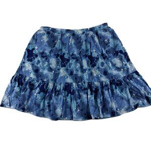 Lands' End Tiered Skort Girls Size XL Moonstone Blue Galaxy Cotton Pockets